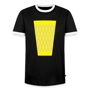 Apfelwein Glas _Geripptes - Männer Kontrast-T-Shirt - Schwarz/Weiß - Vorne - AI Model Female 172 light (172cm) & AI Model Male 178 light (178cm)