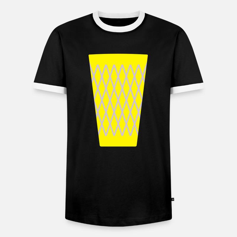 Apfelwein Glas _Geripptes - Männer Kontrast-T-Shirt - Schwarz/Weiß