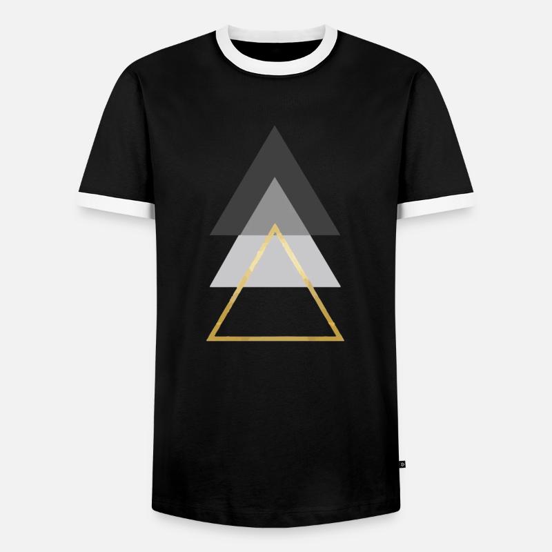 triangles - Men's Ringer Shirt - black/white