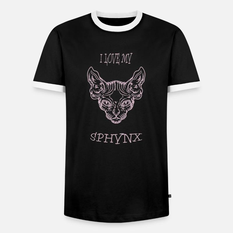 Nacktkatze Sphynx Katze - Männer Kontrast-T-Shirt - Schwarz/Weiß