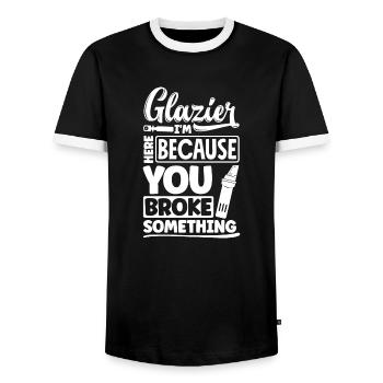 Glazier Window Fitter Im Here Because Your Broke - Männer Kontrast-T-Shirt - Schwarz/Weiß - Vorne - AI Model Female 172 light (172cm) & AI Model Male 178 light (178cm)
