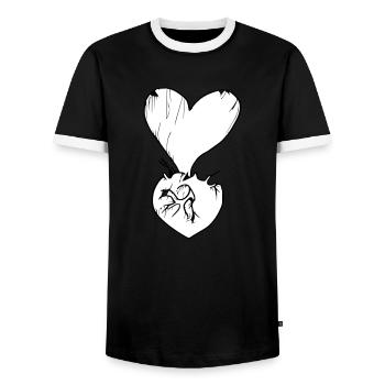 Symbole de coeur Amour Mignons Cœurs Rose Dessin Vecteur - T-shirt contrasté Homme - noir/blanc - Devant - AI Model Female 172 light (172cm) & AI Model Male 178 light (178cm)