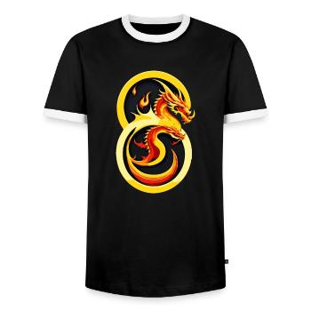 Double dragon - T-shirt contrasté Homme - noir/blanc - Devant - AI Model Female 172 light (172cm) & AI Model Male 178 light (178cm)