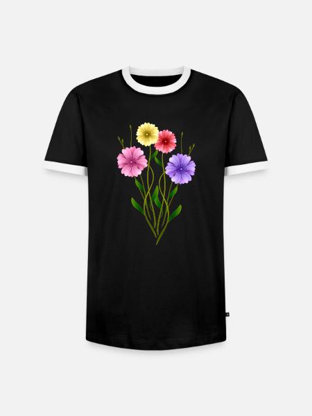 Fleur - T-shirt contrasté Homme - noir/blanc