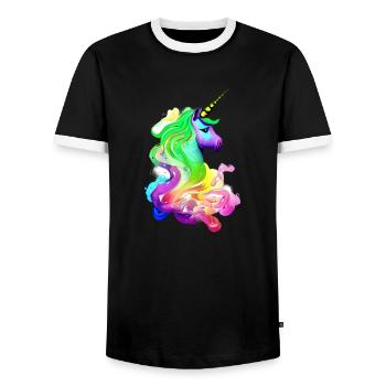 Unicorn Mythical Animal Girl Unicorns Unicorn - Men's Ringer Shirt - black/white - Front - AI Model Female 172 light (172cm) & AI Model Male 178 light (178cm)