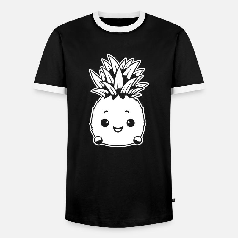 Pineapple - Men's Ringer Shirt - black/white