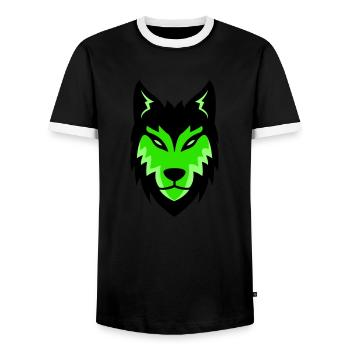 wolf - Männer Kontrast-T-Shirt - Schwarz/Weiß - Vorne - AI Model Female 172 light (172cm) & AI Model Male 178 light (178cm)
