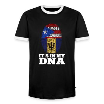 Barbados flag Barbadian bayan - Men's Ringer Shirt - black/white - Front - AI Model Female 172 light (172cm) & AI Model Male 178 light (178cm)