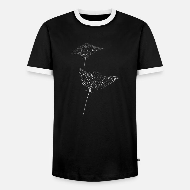 Rochen - Männer Kontrast-T-Shirt - Schwarz/Weiß