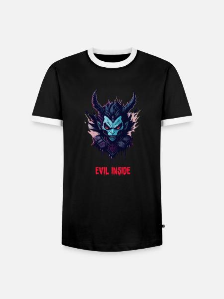 Hard Fashion - Evil Inside - Männer Kontrast-T-Shirt - Schwarz/Weiß