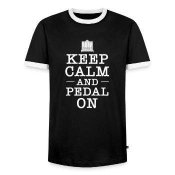Keep Calm And Pedal On Church Organist Organ - Männer Kontrast-T-Shirt - Schwarz/Weiß - Vorne - AI Model Female 172 light (172cm) & AI Model Male 178 light (178cm)