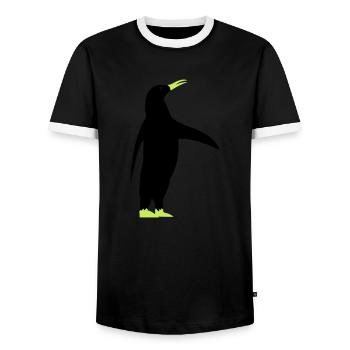pinguin - Männer Kontrast-T-Shirt - Schwarz/Weiß - Vorne - AI Model Female 172 light (172cm) & AI Model Male 178 light (178cm)