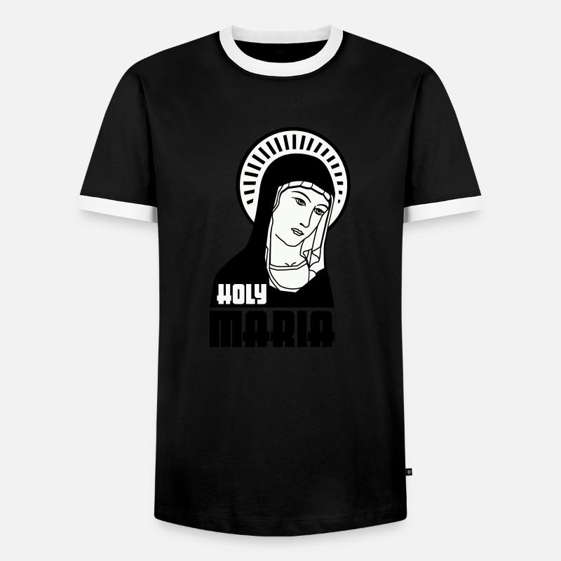 Holy Mary - Men's Ringer Shirt - black/white