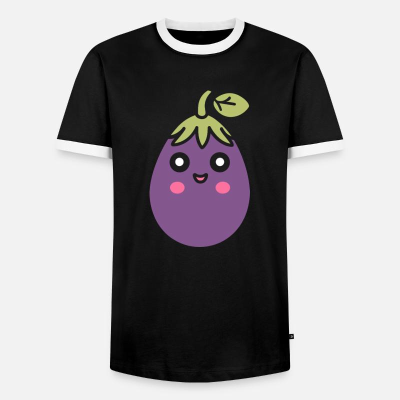 Eggplant - Men's Ringer Shirt - black/white