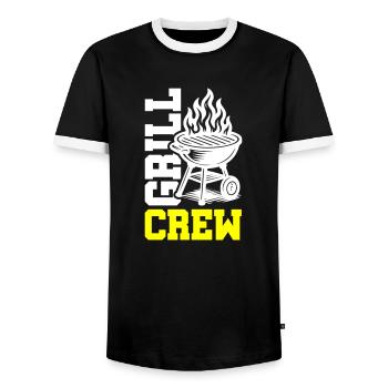 Grill Crew - Men's Ringer Shirt - black/white - Front - AI Model Female 172 light (172cm) & AI Model Male 178 light (178cm)