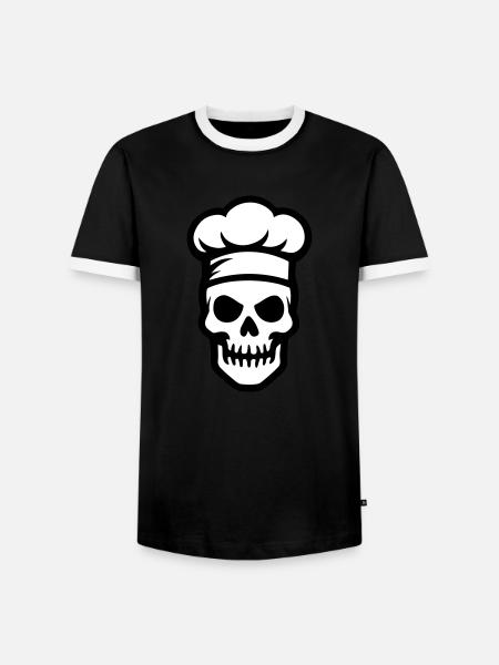 Chef Skeleton Chef Chef Hat - Men's Ringer Shirt - black/white