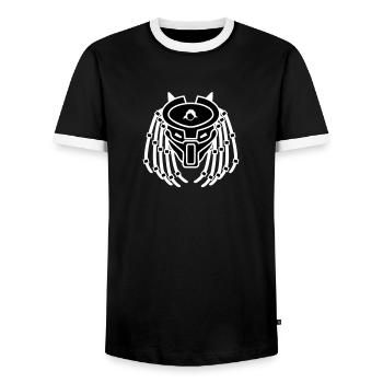 Ekudator - Männer Kontrast-T-Shirt - Schwarz/Weiß - Vorne - AI Model Female 172 light (172cm) & AI Model Male 178 light (178cm)