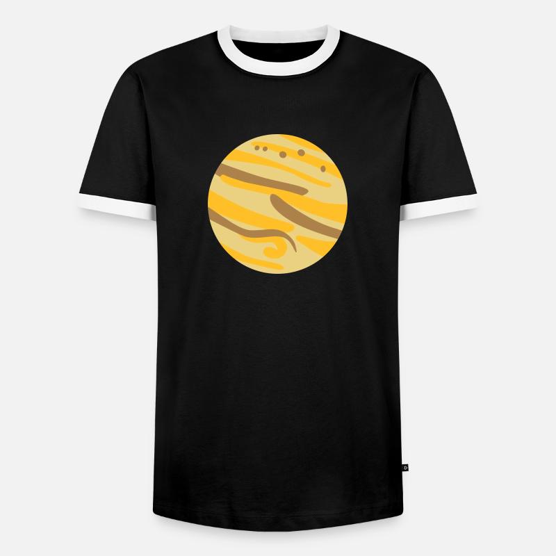 Jupiter - Männer Kontrast-T-Shirt - Schwarz/Weiß