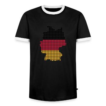 Germany - Men's Ringer Shirt - black/white - Front - AI Model Female 172 light (172cm) & AI Model Male 178 light (178cm)