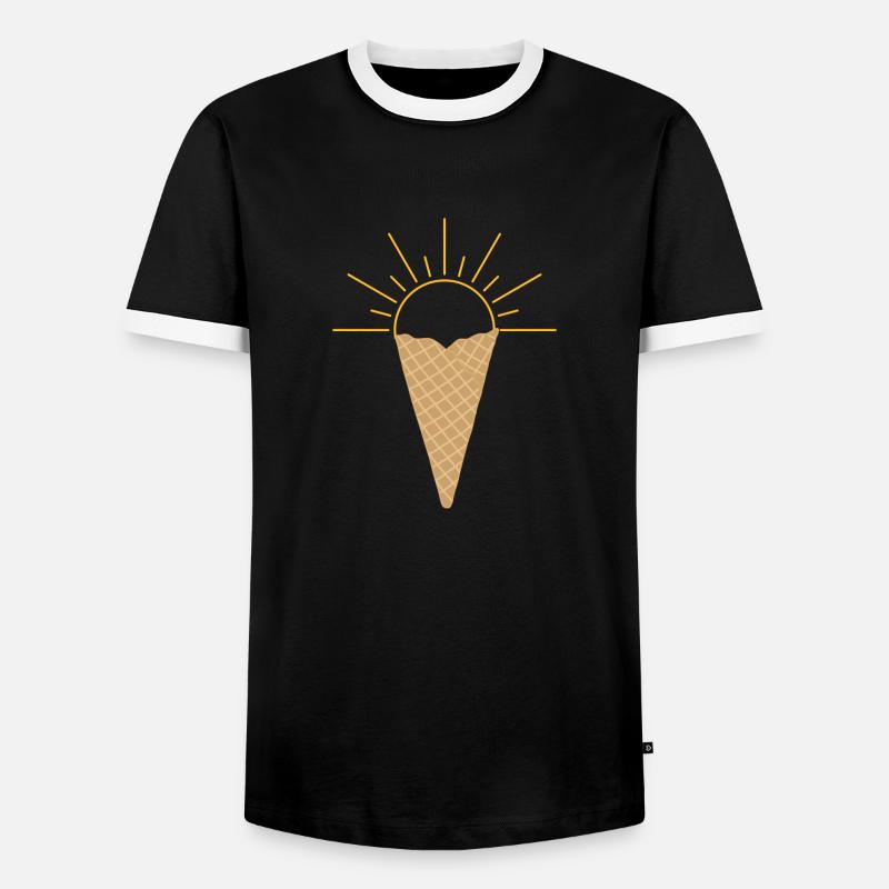 Eis Sonne - Männer Kontrast-T-Shirt - Schwarz/Weiß