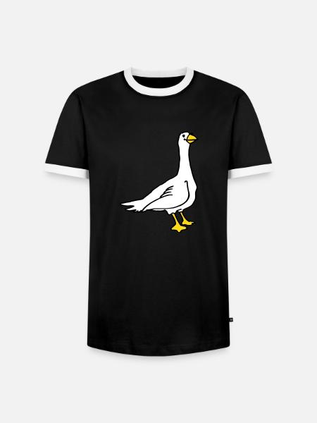 Gans - Männer Kontrast-T-Shirt - Schwarz/Weiß