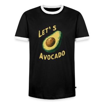 Let's Avocado - Men's Ringer Shirt - black/white - Front - AI Model Female 172 light (172cm) & AI Model Male 178 light (178cm)