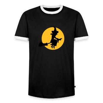 Sorcière - T-shirt contrasté Homme - noir/blanc - Devant - AI Model Female 172 light (172cm) & AI Model Male 178 light (178cm)