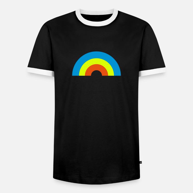 Regenbogen - Männer Kontrast-T-Shirt - Schwarz/Weiß