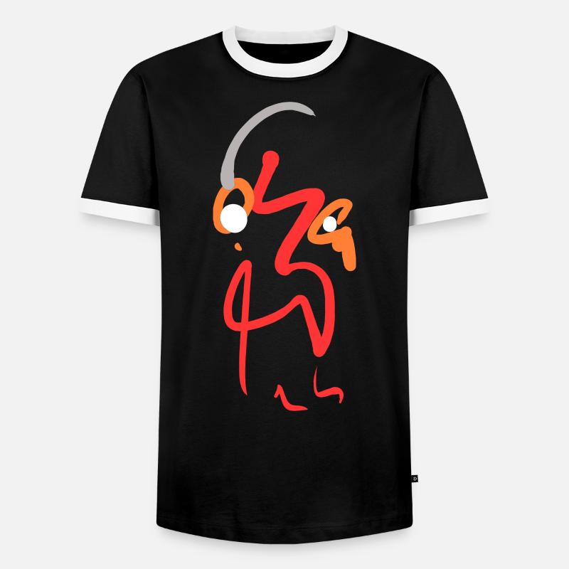 Abstract - Men's Ringer Shirt - black/white