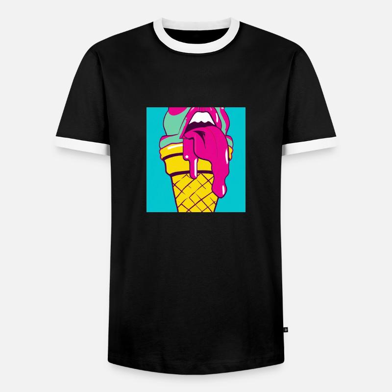 POP-Art Eiscreme - Männer Kontrast-T-Shirt - Schwarz/Weiß