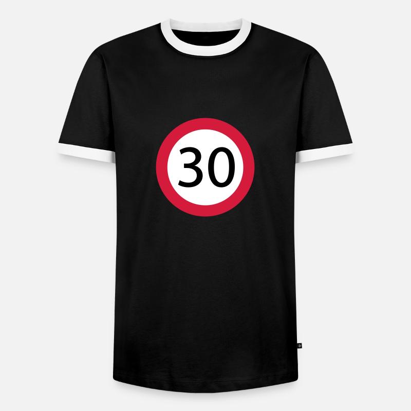30 - Men's Ringer Shirt - black/white
