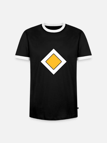 Vorfahrtsschild - Männer Kontrast-T-Shirt - Schwarz/Weiß