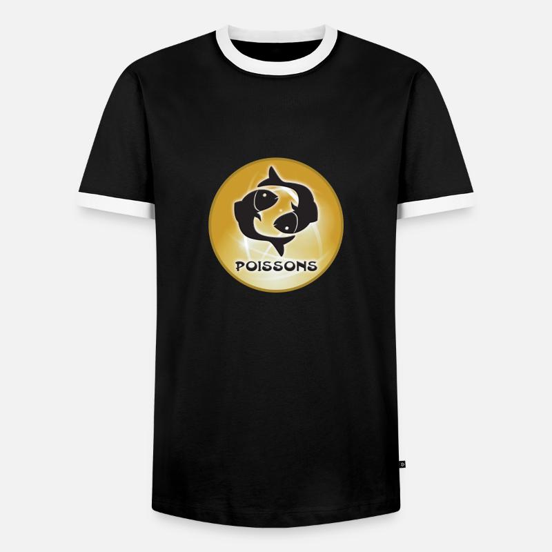 Pisces pix - Men's Ringer Shirt - black/white