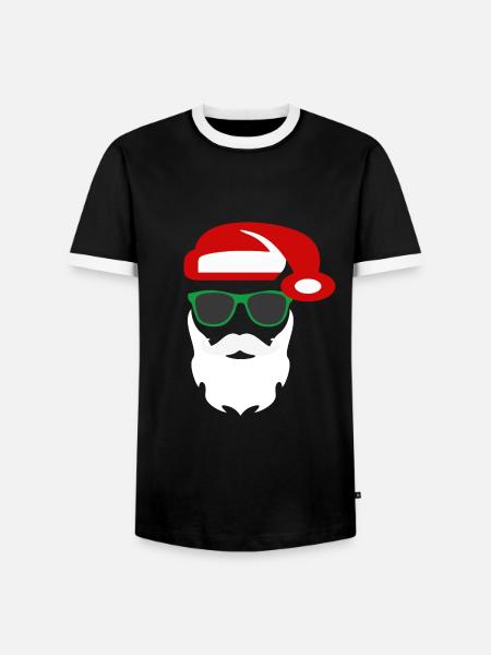 Trendiger Weihnachtsmann - Männer Kontrast-T-Shirt - Schwarz/Weiß