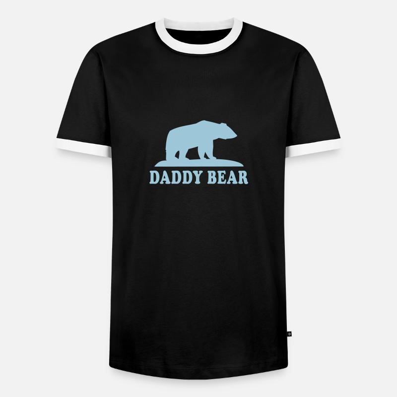 DADDY BEAR - Männer Kontrast-T-Shirt - Schwarz/Weiß