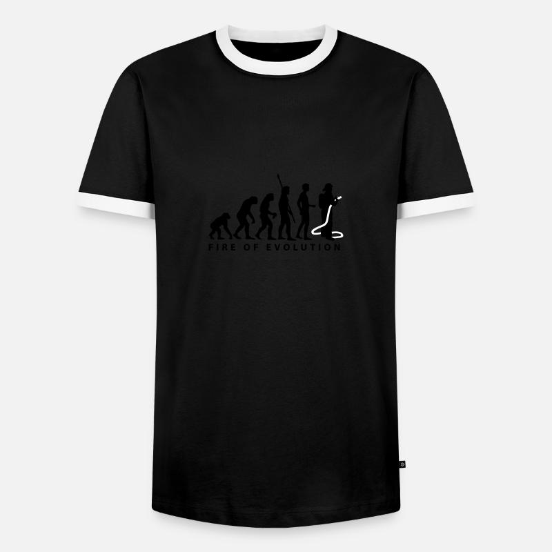 evolution_feuerwehr_2c - Men's Ringer Shirt - black/white