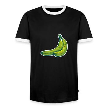 BANANA LOVE - T-shirt contrasté Homme - noir/blanc - Devant - AI Model Female 172 light (172cm) & AI Model Male 178 light (178cm)