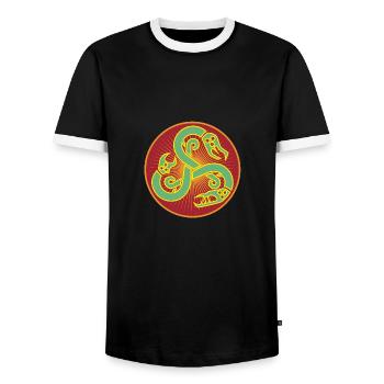 Die Schlangen 1 - Männer Kontrast-T-Shirt - Schwarz/Weiß - Vorne - AI Model Female 172 light (172cm) & AI Model Male 178 light (178cm)