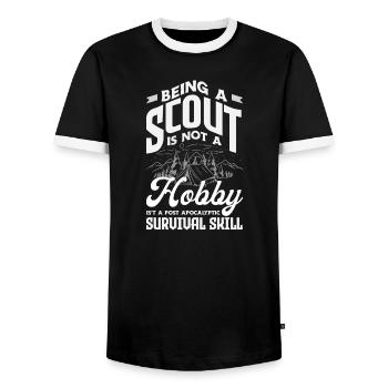 Ein Pfadfinder Sein Hobby Überlebensfähigkeit - Männer Kontrast-T-Shirt - Schwarz/Weiß - Vorne - AI Model Female 172 light (172cm) & AI Model Male 178 light (178cm)