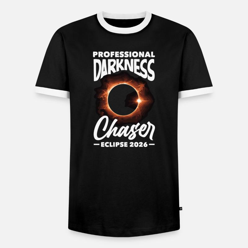 Solar eclipse 2026, August 12 - Men's Ringer Shirt - black/white