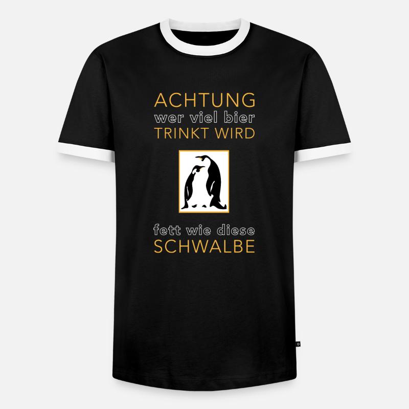 Pinguin Witziger Spruch Geschenk - Männer Kontrast-T-Shirt - Schwarz/Weiß