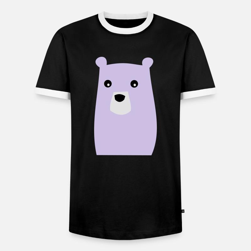Bär - Männer Kontrast-T-Shirt - Schwarz/Weiß