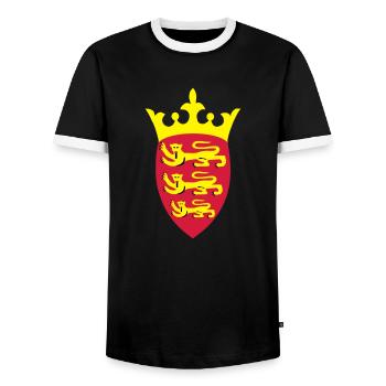 Jersey Crest - Men's Ringer Shirt - black/white - Front - AI Model Female 172 light (172cm) & AI Model Male 178 light (178cm)