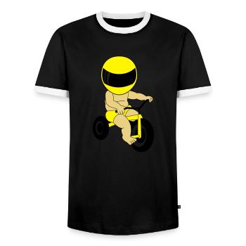 Baby Bike - Männer Kontrast-T-Shirt - Schwarz/Weiß - Vorne - AI Model Female 172 light (172cm) & AI Model Male 178 light (178cm)