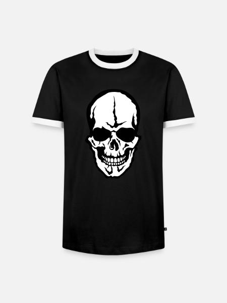 skull skull skull - Men's Ringer Shirt - black/white