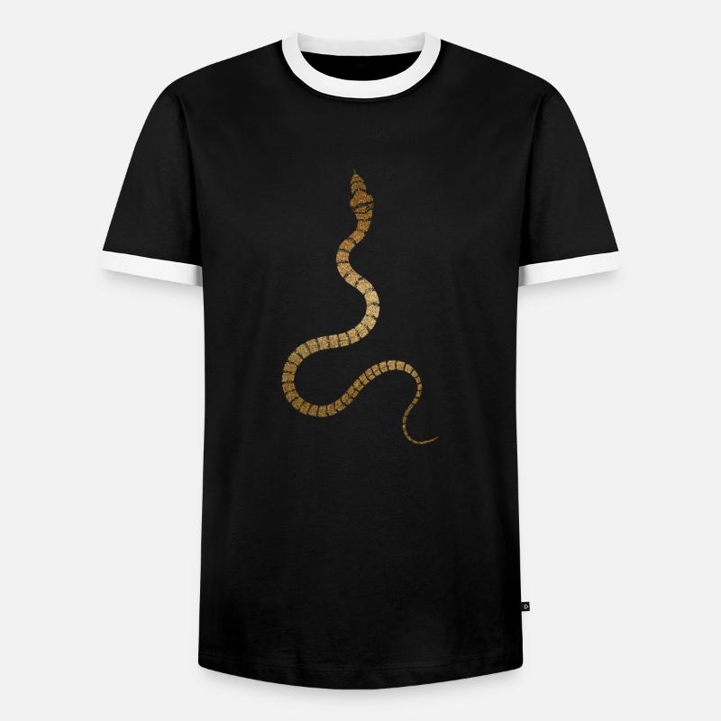 Schlange - Männer Kontrast-T-Shirt - Schwarz/Weiß