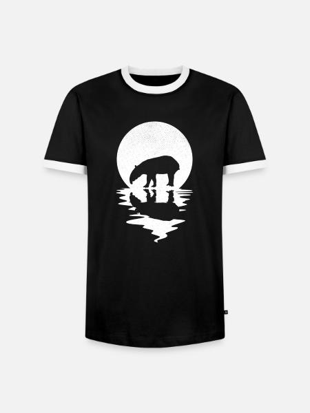 Sonne Tapir Wildtier Tierfreund - Männer Kontrast-T-Shirt - Schwarz/Weiß