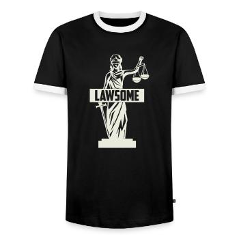 Avocat Avocat - T-shirt contrasté Homme - noir/blanc - Devant - AI Model Female 172 light (172cm) & AI Model Male 178 light (178cm)