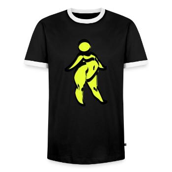 jaune potelé - T-shirt contrasté Homme - noir/blanc - Devant - AI Model Female 172 light (172cm) & AI Model Male 178 light (178cm)