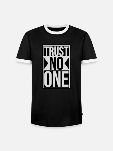 trust no one quote - Men's Ringer Shirt - black/white